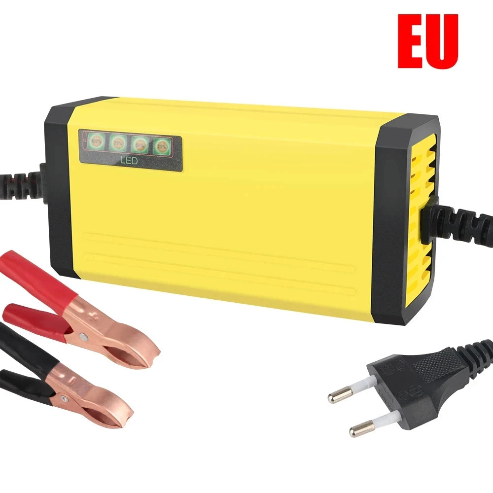 Car Battery Charger 12V 2A 220V Power Puls Repair Charger Wet Dry Lead Acid Battery LED Display Moto Truck Battery Charger