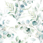 Green Leaves Peel and Stick Wallpaper Green/White Eucalyptus Leaf Floral Self Adhesive Wallpaper Wall Mural Home Nursery Decor