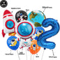 Blue Planet Astronaut Space Disposable Tableware Kids Birthday Table Decorations Paper Plate Cup Napkin Astronaut Rocket Balloon