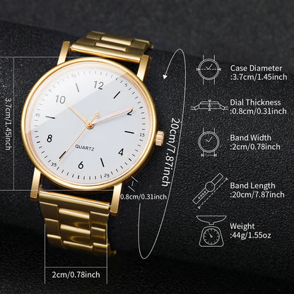 4PCS/Set Fashion Arabic Dial Women Watches Ladies Quartz Wristwatch Rhinestone Bracelets Set Reloj Mujer（Without Box）