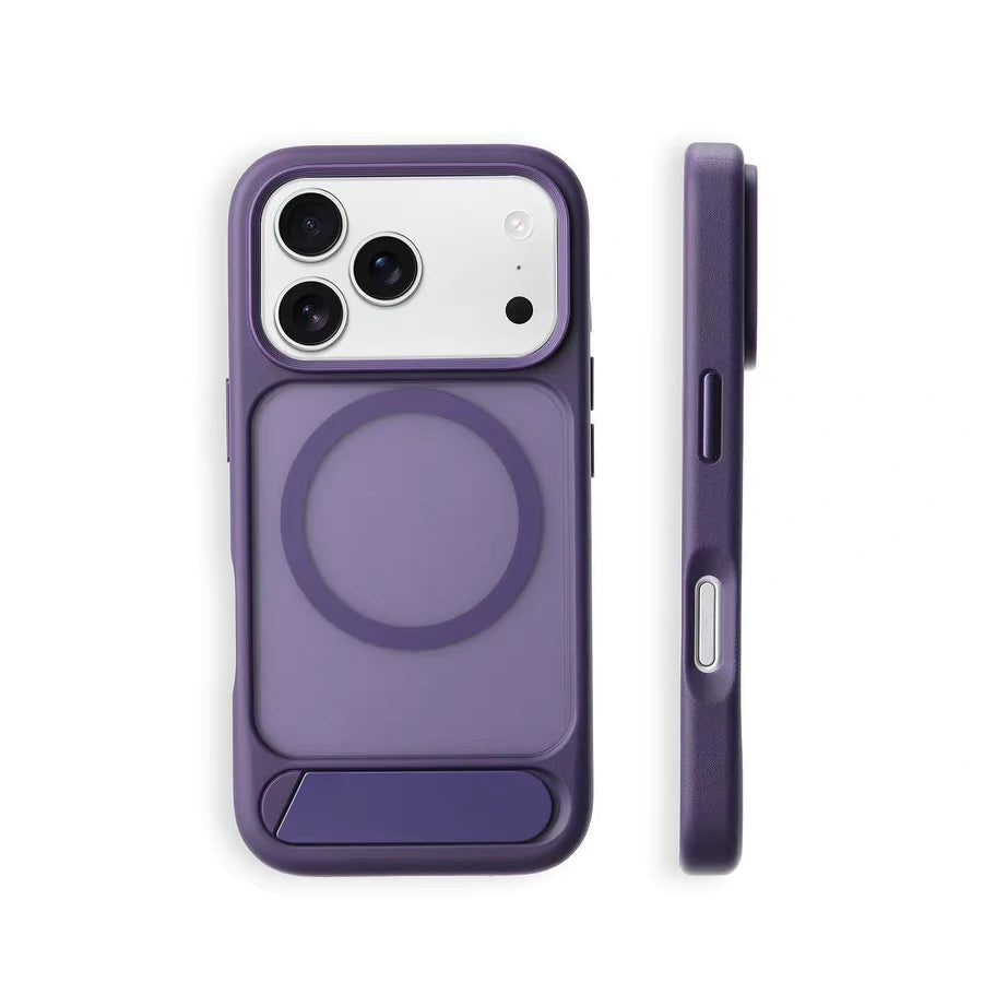 Invisible Folding Stand for Magsafe Magnetic Case For iPhone 17 Pro Max 17Pro Air Matte Skin Feel Wireless Charging Hard Cover