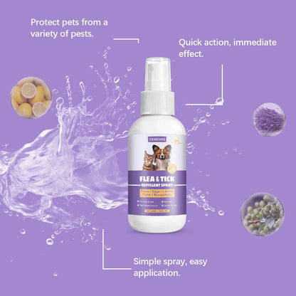 Pet Flea Spray Spray Effectively Removing Fleas Ticks Relieve Skin Itching Natural Ingredients Non Irritating Pet Flea Repellent