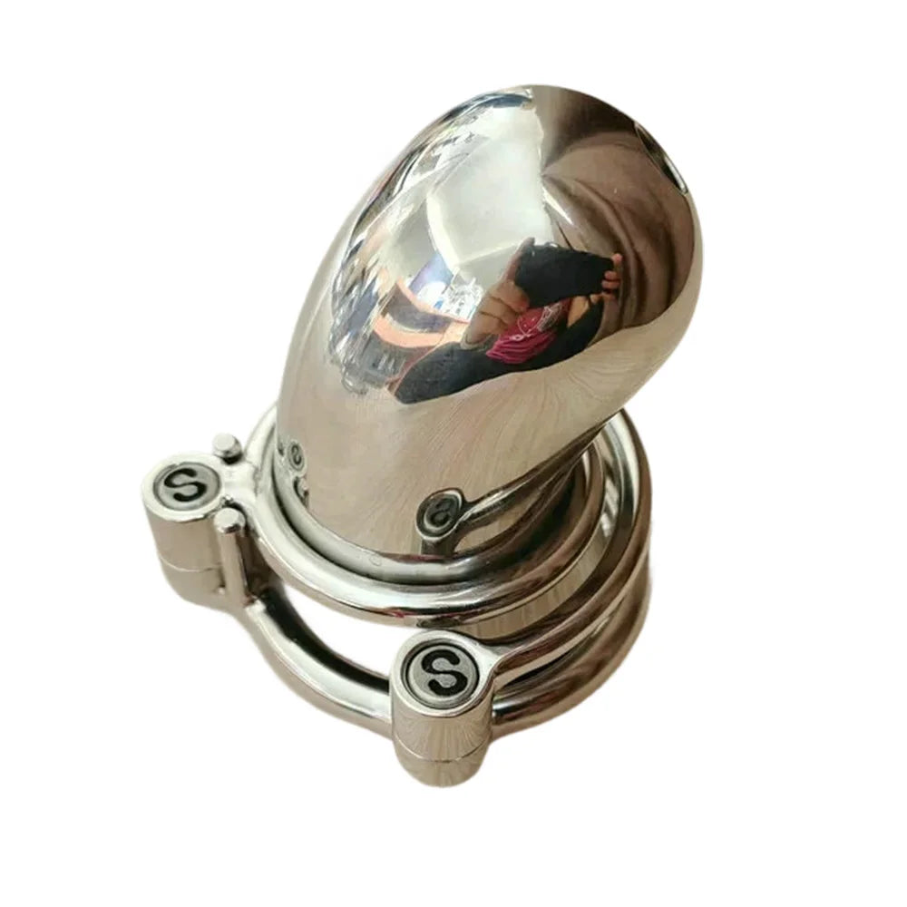 Fully Enclosed Stainless Steel Chastity Cage for Men Metal Screw Lock CBT BDSM Device Cock Cage Harness Male Bondage
