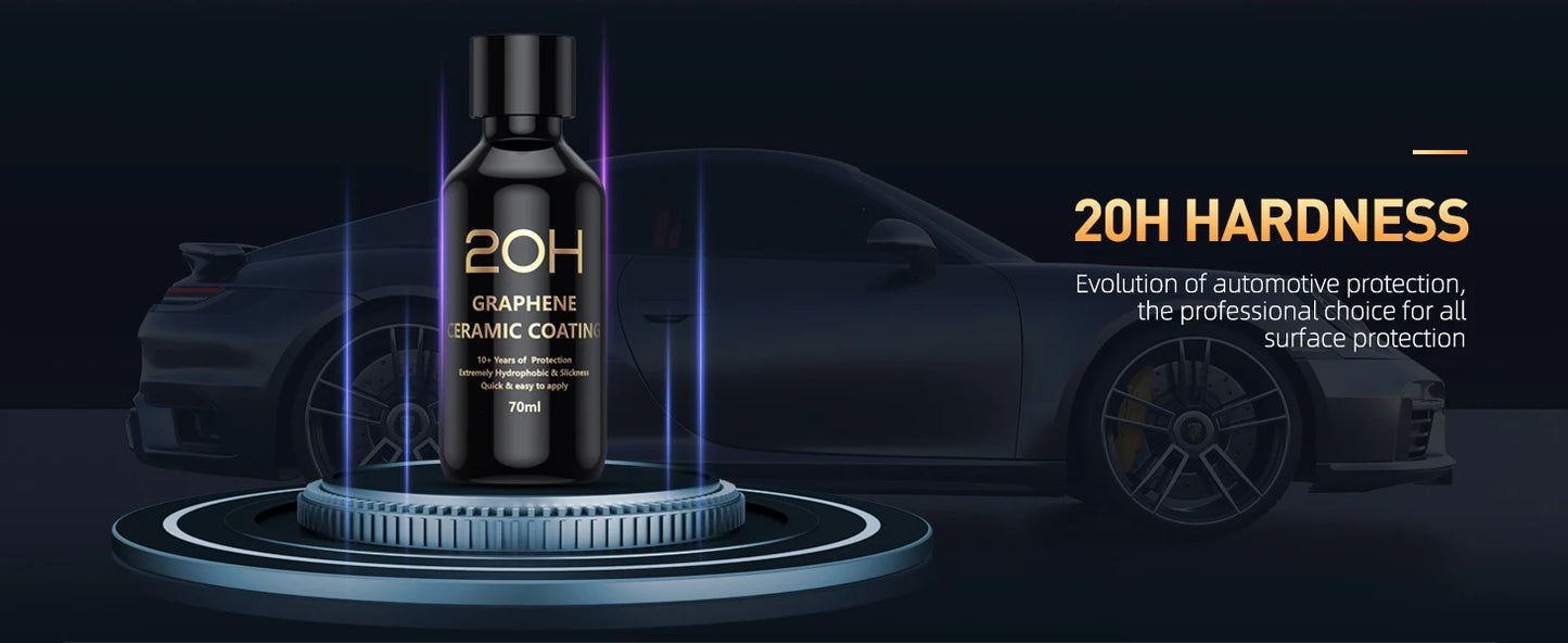 20H Advanced Graphene Ceramic Coating for Cars (70ml) Self Healing and UV Track Technology Car Care Product