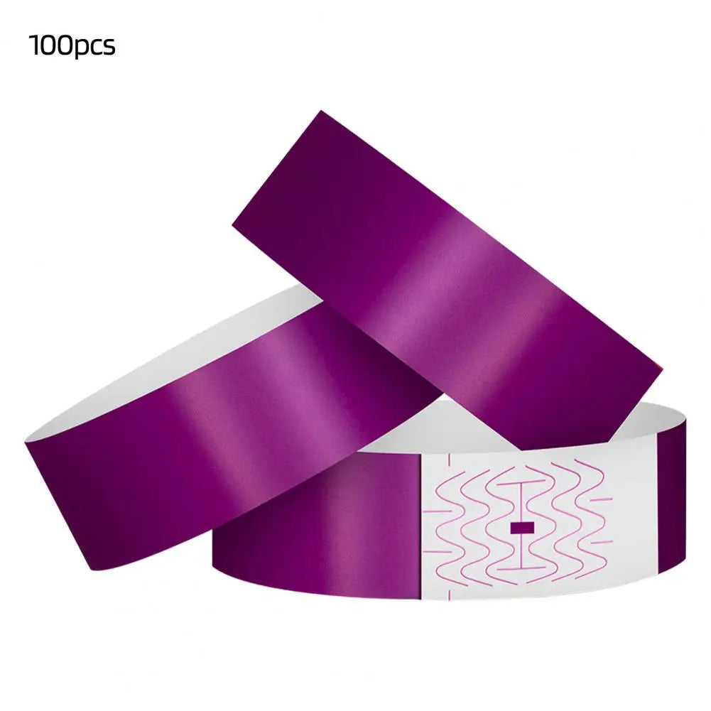 100Pcs Synthetic Paper Wristbands Disposable Waterproof Wrist Strap Event Identification Bracelets Removable Wristband Tape