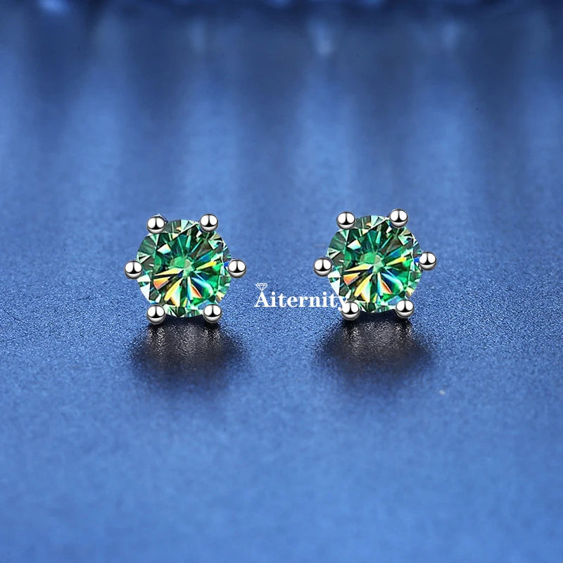 18K Plating Earrings S925 Sterling Silver D Color VVS1 Zircon Earring Stud for Women As Shinning As Diamond Wedding  Jewelry
