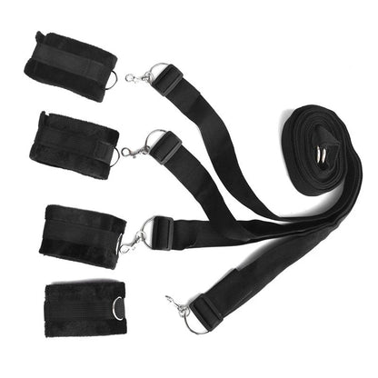 Bed Bondage Restraint Set Adjustable Wrist Ankle Cuffs Comfortable Couples Handcuffs Adult Sex SM Game Lover Intimate Play Kit