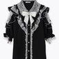 Women Japanese Sweet Lolita Blouses Summer Elegant Bow Off Shoulder JK Shirt Female Gothic Hot Girls Casual Lace Ruffles Tops