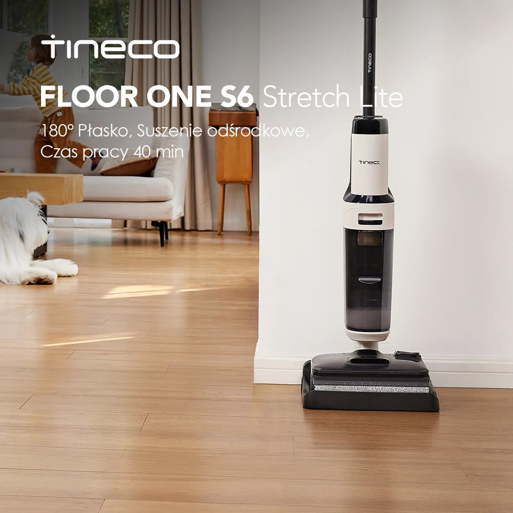 Tineco Floor ONE S6 Stretch Lite Wet Dry vacuum cleaner 180 ° Lay Flat Wet vacuum cleaner Centrifugal Air Drying 40min Running Time