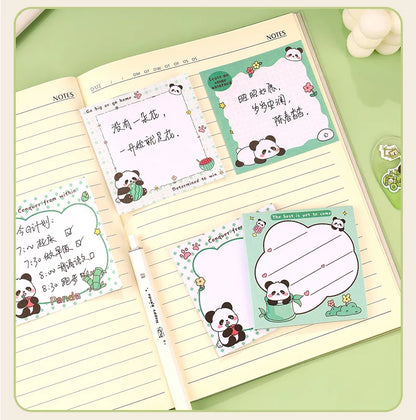 200sheets Panda Memo Pads Cute Animal Note Pads No Adhesive for Students Aesthetic Office School Supplies Bulk Notebook Labels