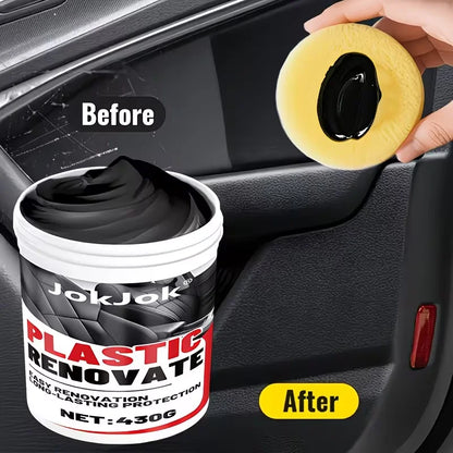 Car Plastic Shine Paste - Multi-Purpose Interior And Exterior Trim Renewal Wax, Helps Restore Glossy End for Doors, Dashboards
