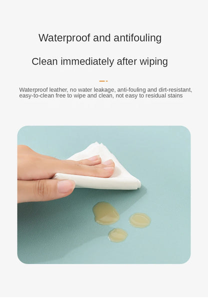 Simple Solid Color PU Leather Mouse Mat Anti Slip Waterproof Mouse Pad School Family Supplies Desk Set For Laptops PC Computer
