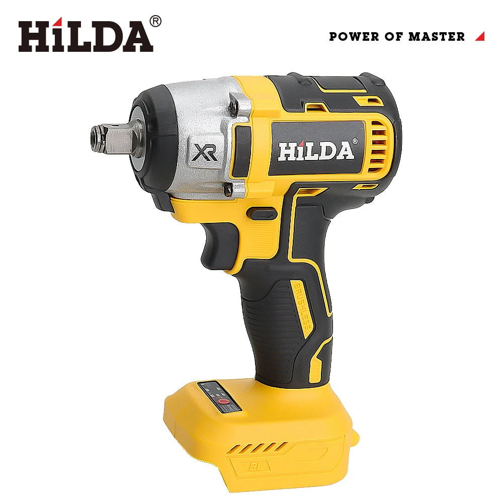 HILDA 1/2" Brushless Impact Wrench 1200N.m High Torque Electric Wrench Power Tool for Scaffolding Tire Repair For Makita Battery