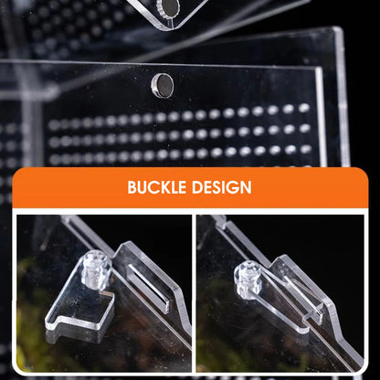 Hermit Crab Reptile Breeding Box Portable Magnetic Absorption Acrylic Transparent Mini Pet Houses For Scorpions Frogs Turtles