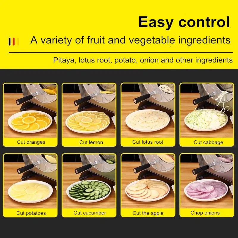 Commercial Stainless Steel Lemon Slicer Hand-Cranked Potato & Vegetable Cutter for Fruits, Lotus Root Multi-Function Kitchen Sl