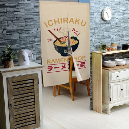 Custom Japanese Resturant Ramen Noren Curtain  Noodles Shop Kitchen Cloth Doorway Curtains Oil Smoke Proof Partition No Punching