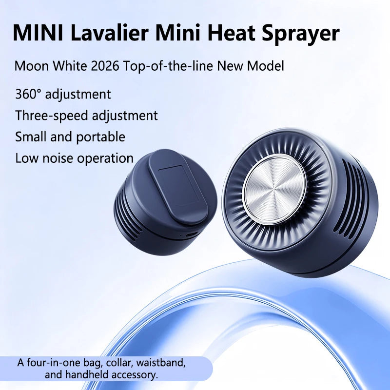 Lenovo Portable Bladeless Clip Fan 360° Rechargeable Mini USB Desk Fan Small Cooling Fan for Outdoor Travel Office