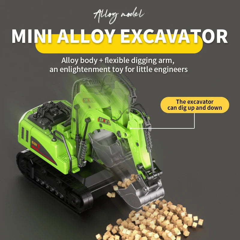 1:64 Bluetooth Remote Control Crane And Forklift two-in-one Desktop Mini Alloy Toy Car With Trailer Christmas Gift In Color Box