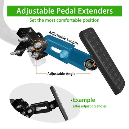Gas and Brake Pedal Extenders Suitable For Most Vehicles Pedal For Go Kart Adjustable Length Angle Auto Vehicles Brake&Accelerat