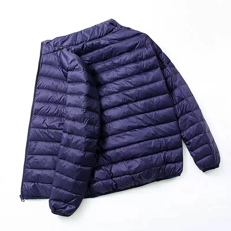 Men's All-Season Ultra Lightweight Packable Down Jacket Water and Wind-Resistant Breathable Coat Big Size Men Hoodies Jackets