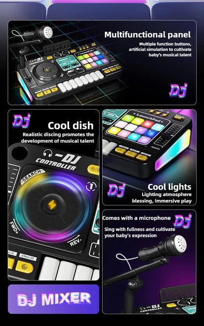 Simulation DJ Mixer Controller Kids Toys Multifunctional Music Effect Children Toy Electronic Musical Instrument Game Birthday Gifts Toys for Boy Girls Chirstmas Gifts Ship From Germany Fast Delivery