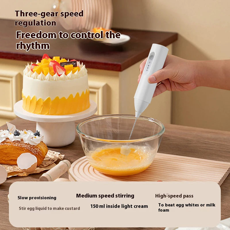 Electric Mini Egg Beater, Cream Coffee Whisk, Milk Frother, Handheld Frother, Used for Making Cakes and Pastries