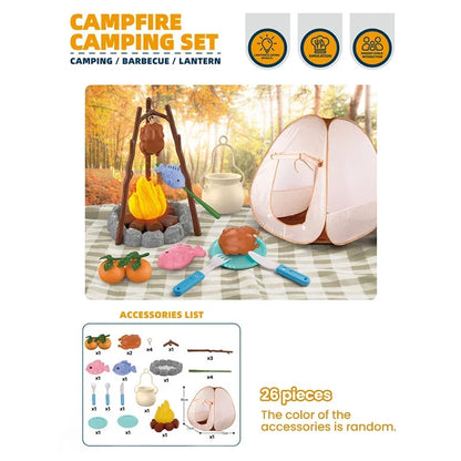 Kids Camping Tent Set Baby Playground Miniature Foods Children's Tent House Indoor Outdoor Parent-Child Interactive Game Toys