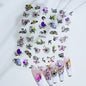 5D Hibiscus Flower Nail Embossed Sticker Lace Flower White Pink Petal Floral Self Adhesive Nail Art Slider DIY Elegant Romantic