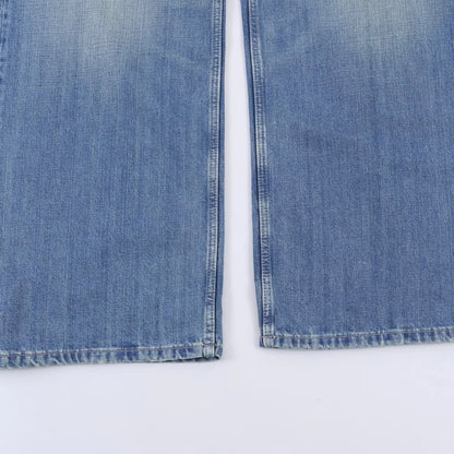 Female Vintage Leather Pocket Jeans Women Blue Zipper Straight Loose Trousers Lady New Fashion Daily Casual Spring Pants 2026