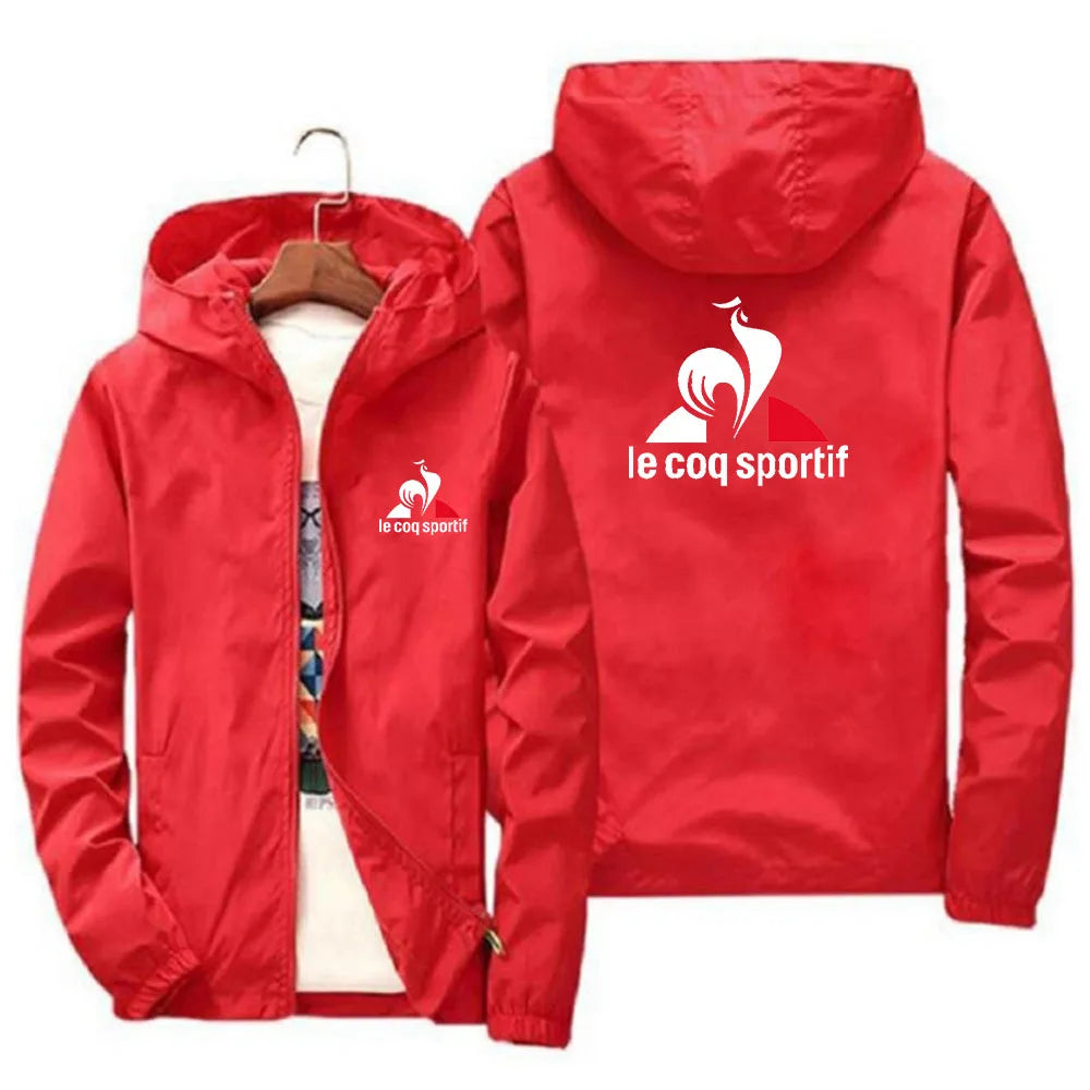 Spring and autumn new outdoor sports style fashion hooded zipper jacket men's leisure camping windproof waterproof coat 2024