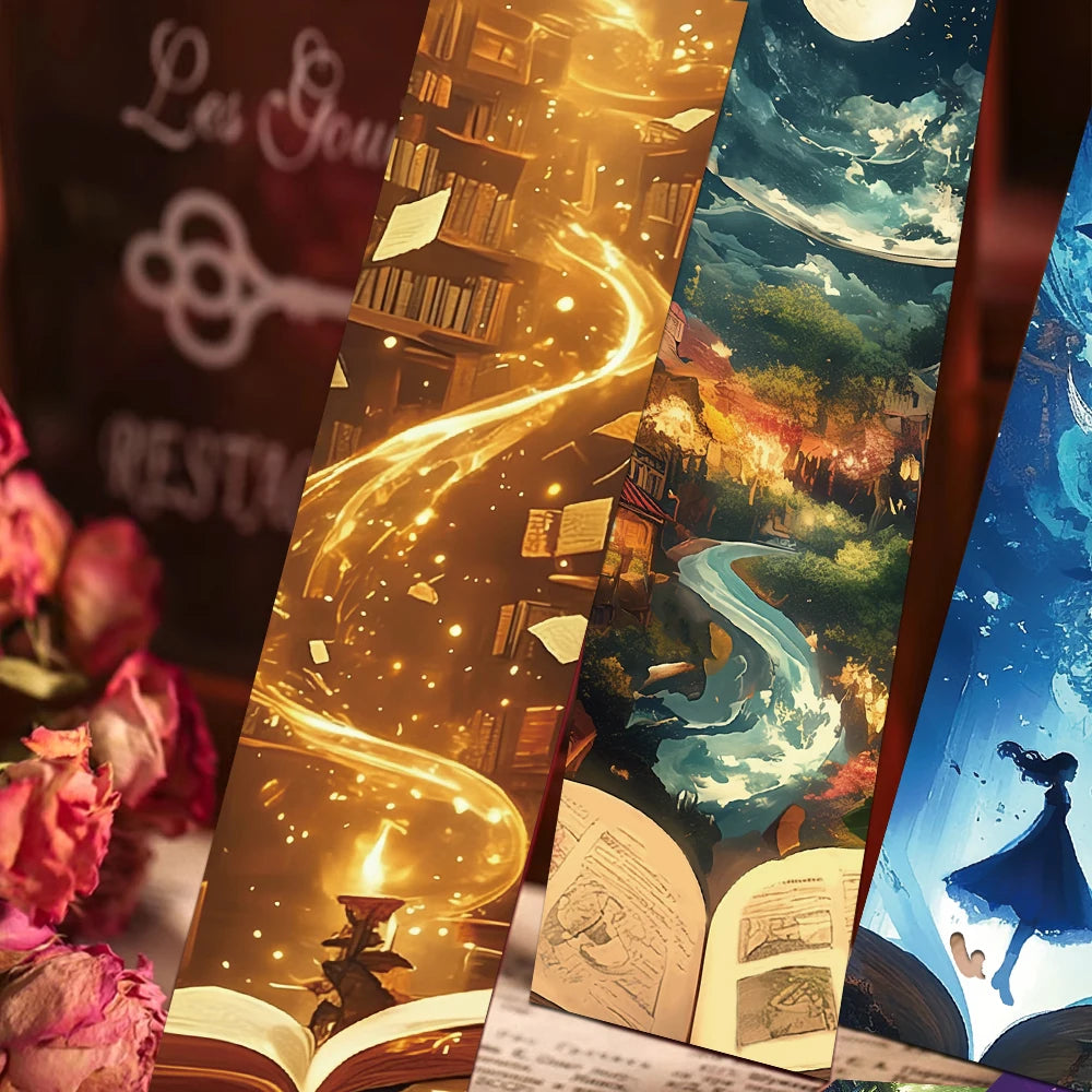 30PCS Fantasy Mystery Wizarding World Advanced Reading Bookmark Pages Books Labeled Aesthetic Bookmark Stationary Supplies