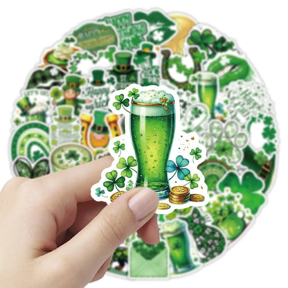 50/100PCS St. Patrick's Day Graffiti Stickers Decorative Water Cups Car Stationery Reward Stickers