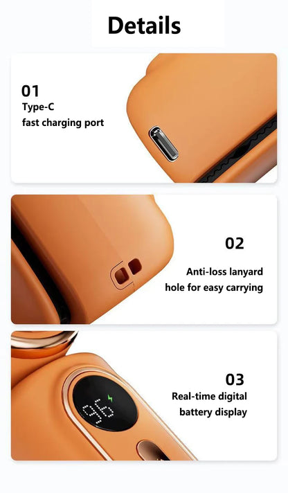 Lenovo Mini Handheld Cooling Clip Fan 100 Gear Speed Adjustment Lightweight Design Fan USB Charging For Outdoor Camping Gift