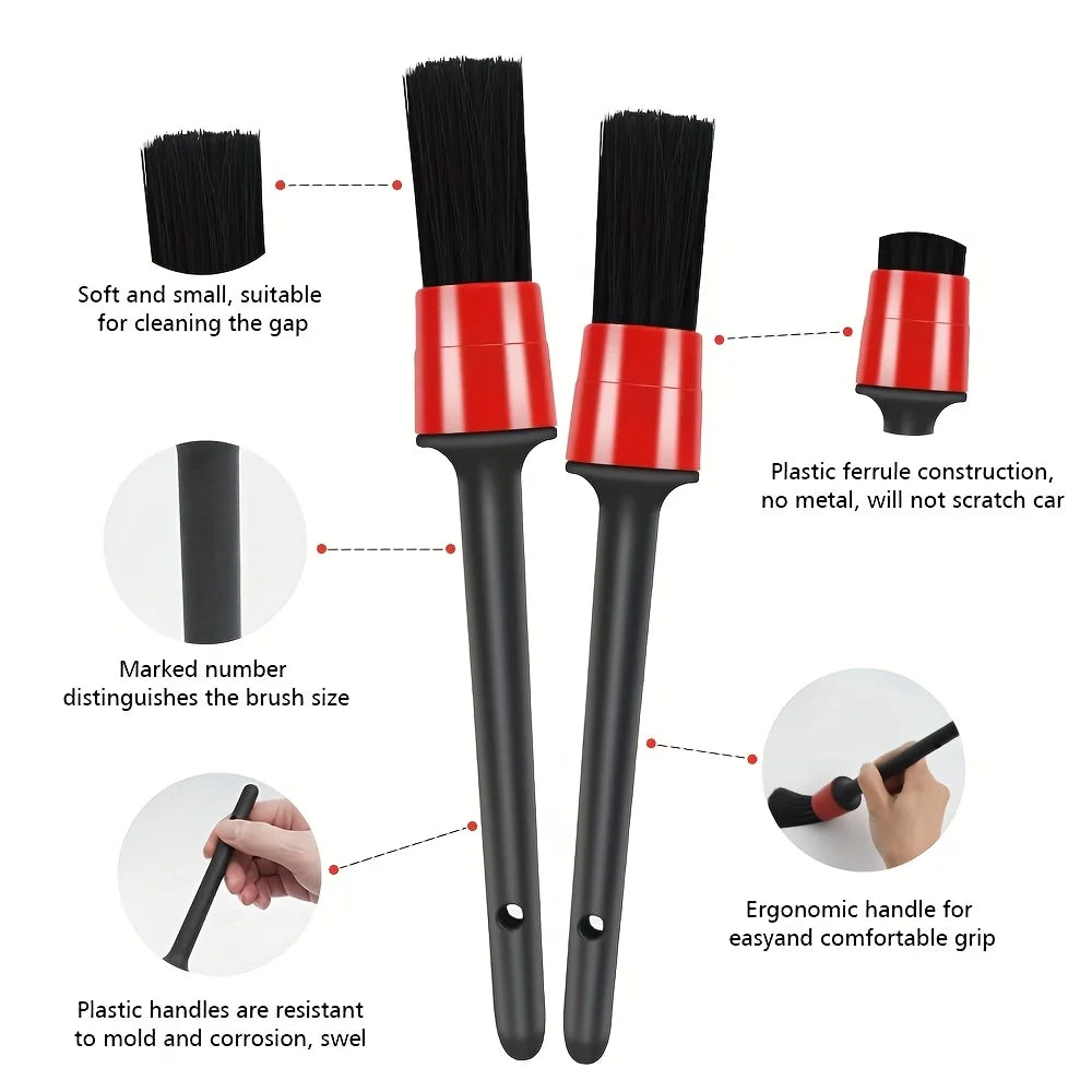 12pcs Car Detailing Brush Set Car Interior Detailing Brushes Auto Ultra Soft Brush Wheel Brush Car Cleaning Products