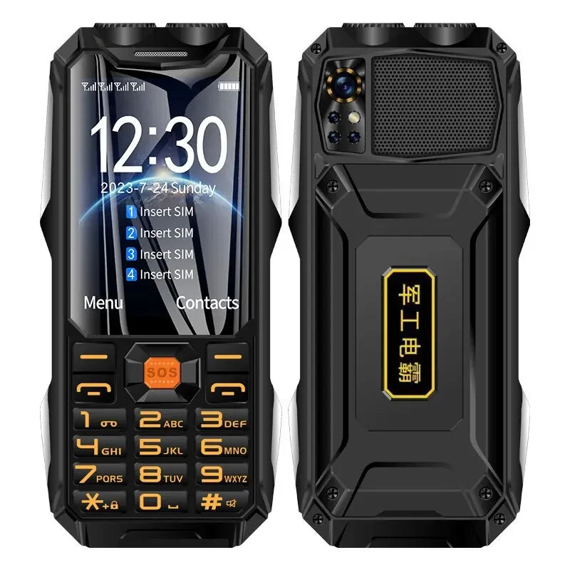 YEEMI Q9 GSM 2G&4G Network Mobile Phone 2G 4SIM 4G 2SIM Cards Rugged Bar Cellphone 3.5“ HD Display Big Battery Loud Sound Phone