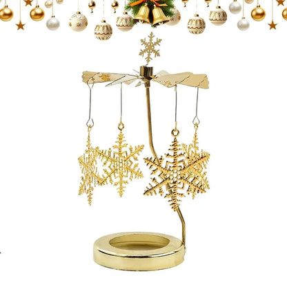 Metal Rotating Candle Holder Heat-Powered Rotation Elegance Style Spinner Carousel Rotating Mechanism Tea Light Holder