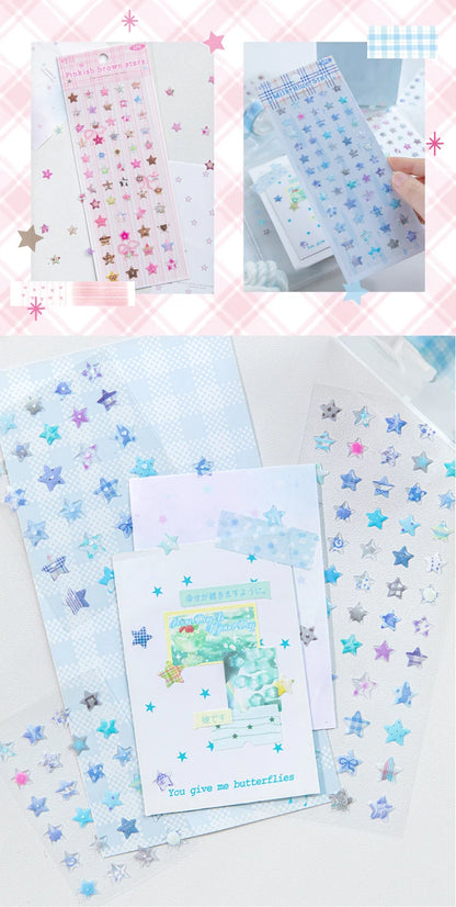 4 Designs Candy Star Series Lovely Five Point Star Theme Resin Stickers for Scrapbooking DIY Frame Collage Decoration