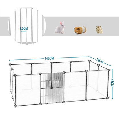 EUGAD Pet Playpen DIY Metal Wire Exercise Modular Enclosure with Door Small Animals Cage for Guinea Pig Rabbit Gerbil Hedgehog Pet Run