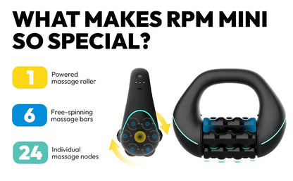 Rolling Percussive Massager, 5-Speed Spin Whole Body Relief, Deep Tissue Muscle Recovery Roller Stick for Leg Foot Calf Massager