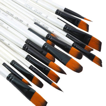 BOMEIJIA Paint Brushes Set Round Flat Angle Filbert Arylic Watercolor Oil Gouache Brush