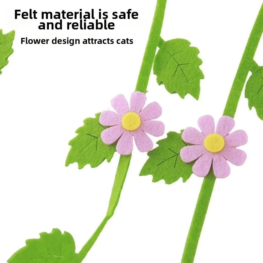 Creative Felt Kitten Cat Teaser Stick Flower Leaf Shaped Long Stick Teaser Cat Wand Cat Interactive Interactive Playing