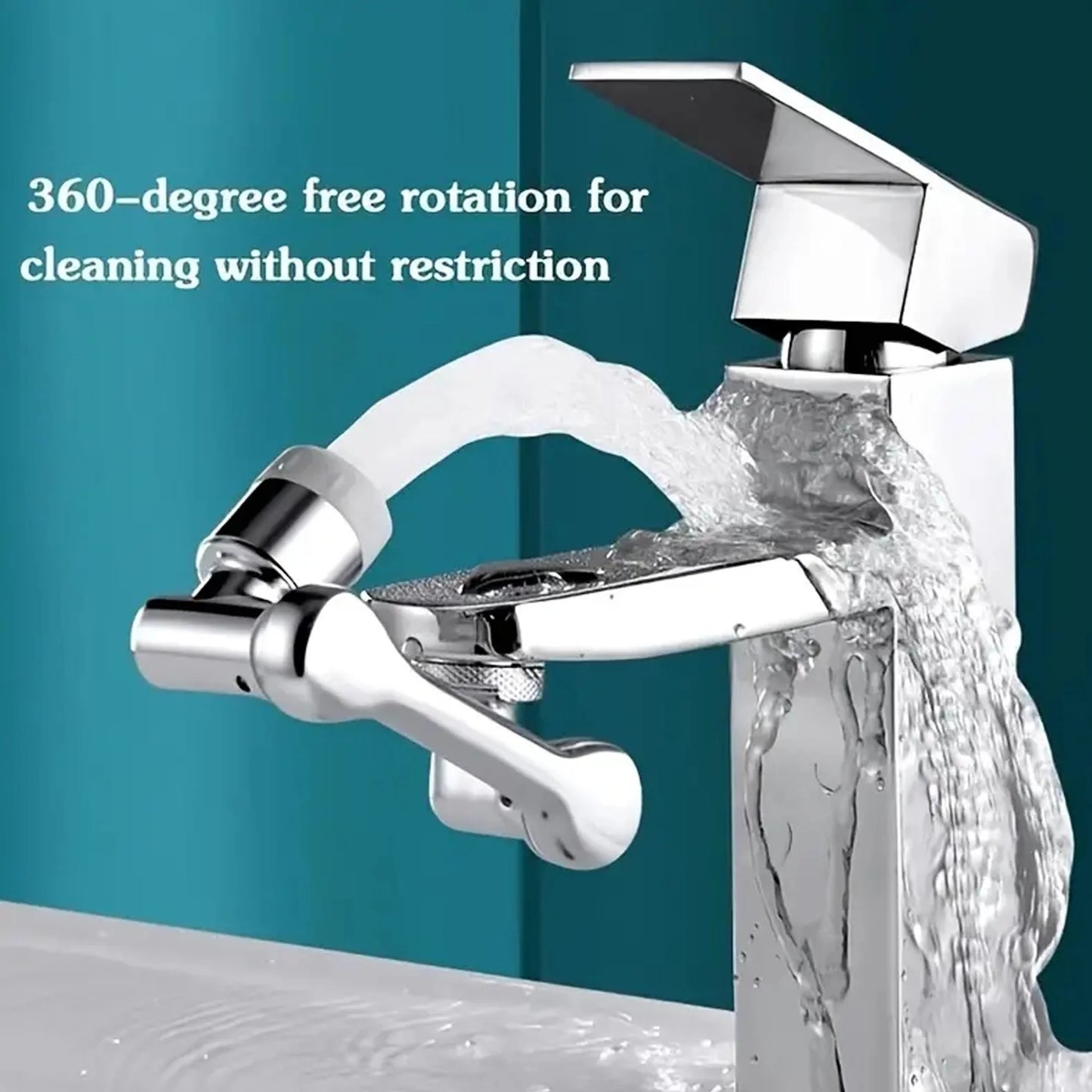360° Rotating Faucet Extender - Multi-Functional, Foldable & Portable Spray Head for Bathroom & Kitchen Sinks