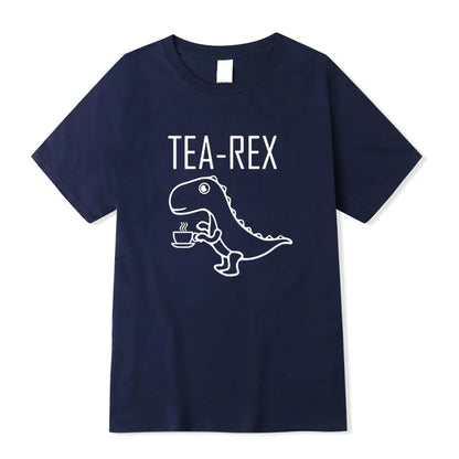 Summer Casual Men's T-shirt Top Quality Cotton Blend Cool Funny Dinosaur Design Printing O-neck For Men T-shirt Male Tee Shirts