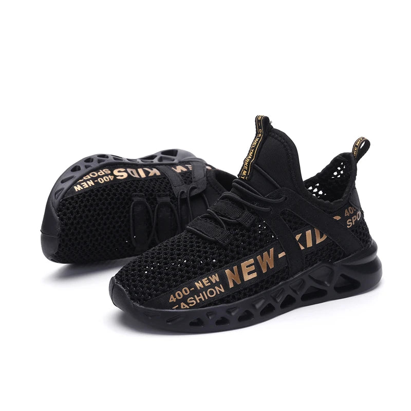 Single Net Children's Running Sneakers Breathable Lightweight Soft Non-slip Leisure Comfortable Walking Boys Girls Casual Shoes
