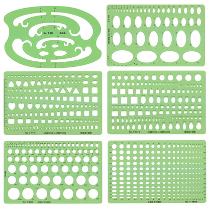 Jewelry Design Template Diamond Gemstone Drafting Ruler Kit Formwork Rulers Professional Designer Tools Supplies T-777-1 T-777-2