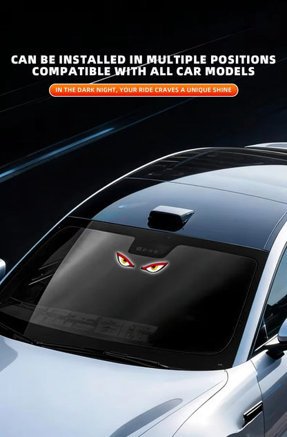 Solar Demon's Eye Car Lights Dynamic Expression Led Light Ambience Lamp Decoration Rechargeable Warning Lamps with Suction Cups