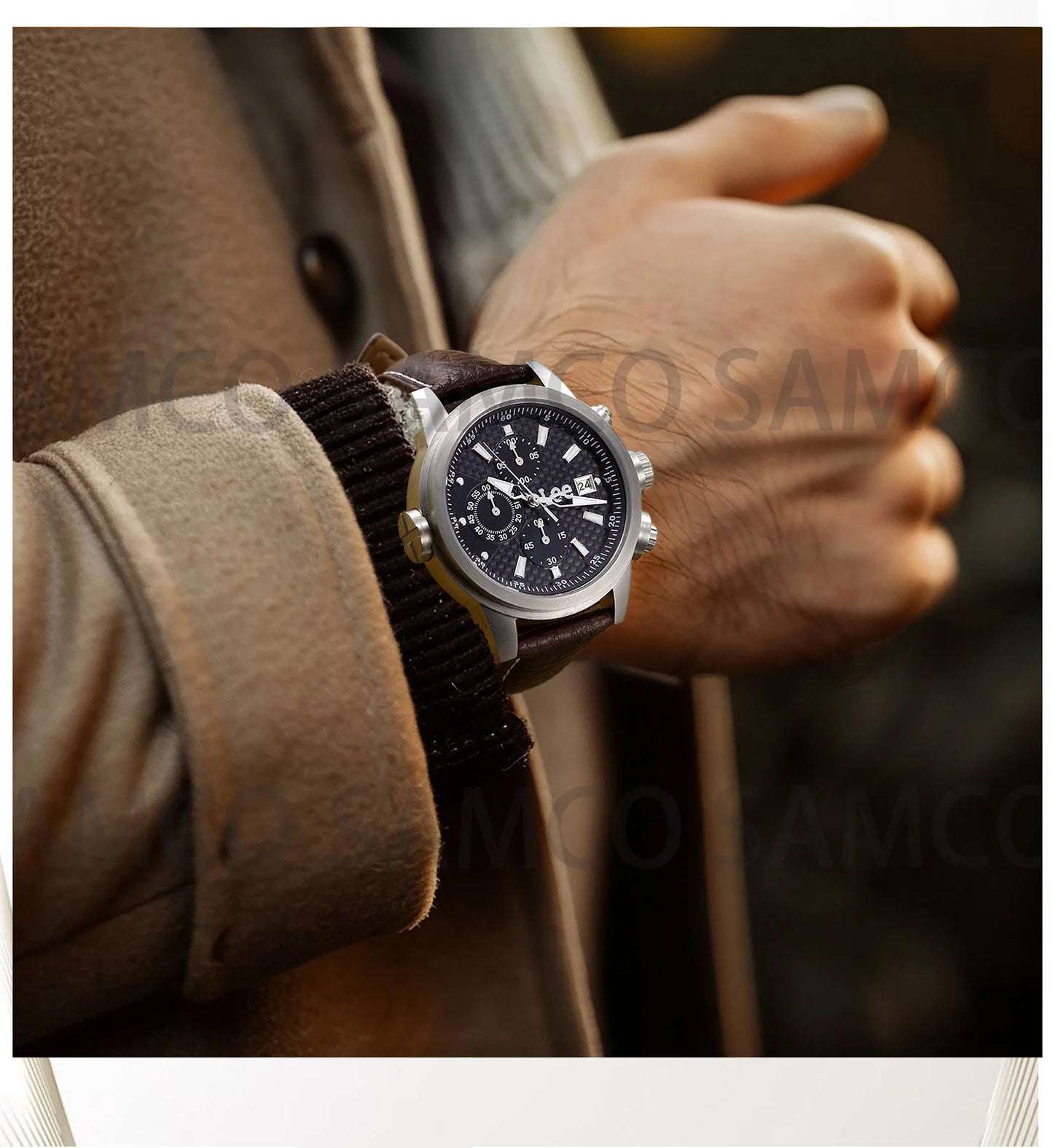SAMCO Genuine Leather Watch Band 12/14/16/18/19/20/21/22/24 mm Watch Strap for Man Women High-quality Wrist Watchband + Tool