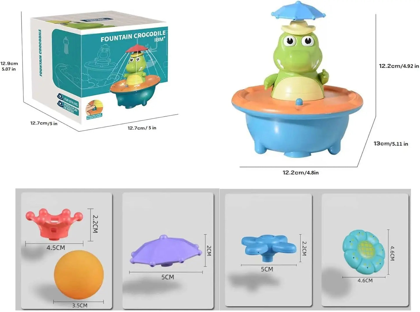 Baby Bath Toys, Glowing Crocodile Water Spray Toys, Multiple Water Spray Modes, Children's Bathroom Swimming Supplies Gifts