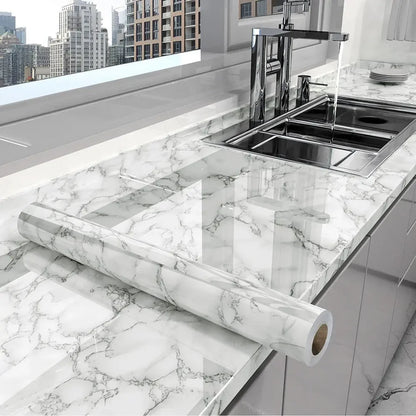 60cm/80cm Marble Self Adhesive Wallpaper Peel and Stick Wallpaper Kitchen Bathroom Contact Paper Modern Waterproof Wall Stickers