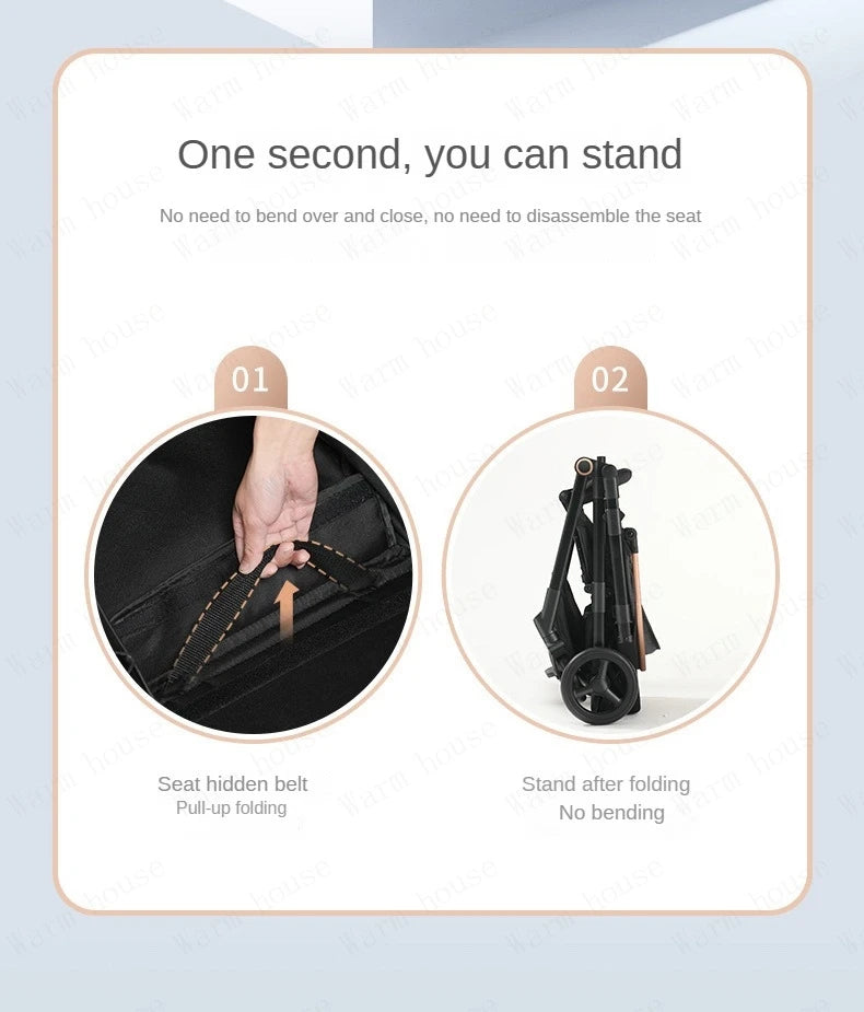 Baby Carriage,Bi-directional ultra lightweight foldable high landscape four wheel shock absorber baby stroller,baby cart